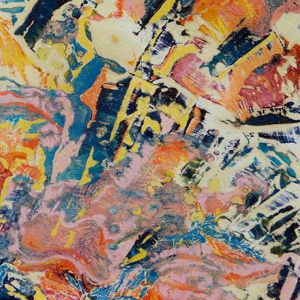 Fire Works - square format right part of diptych by Annemarie Gorter