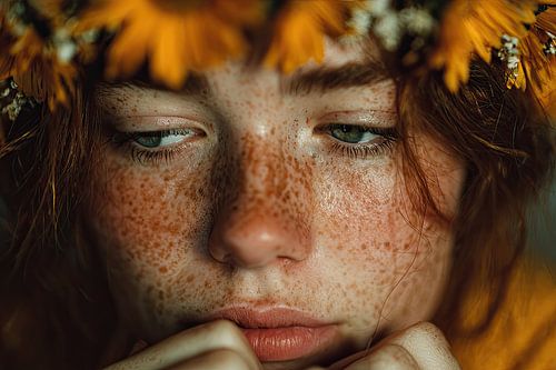 vrouw met bloemen print