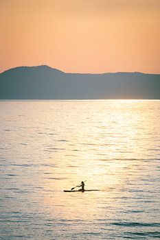 Paddling in the evening sun