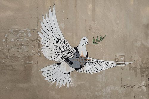 'Armoured Dove' van Banksy in Bethlehem, Palestina