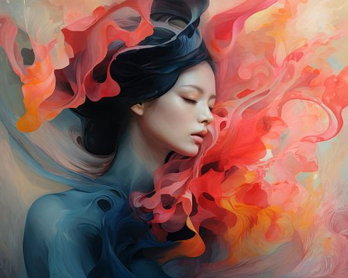 Modern kleurrijk portret 