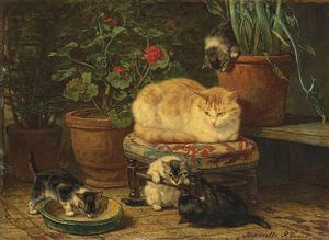 Henriëtte Ronner-Knip - Kätzchen beim Spielen