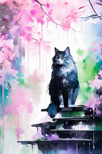 Maine Coon in Anime style