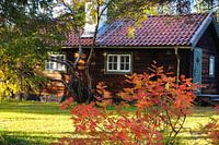 Huis in de Zweedse herfst