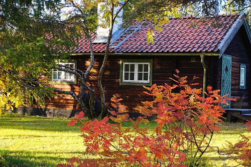Mooi, typisch rood en wit Zweeds huis