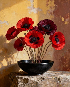Poppies in the evening