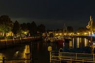 Marina at night in Dordrecht by Roel Jonker thumbnail