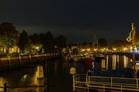 Marina at night in Dordrecht