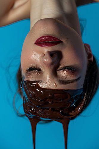 portrait femme avec chocolat fondant