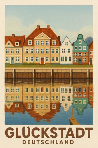 Spiegel van stilte - uitzicht op de haven in Glückstadt