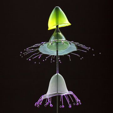 Violettes Dreieck aufgrund von Wassertropfen mit hoher Geschwindigkeit von Rob Kempers