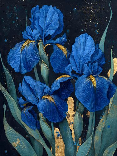 Blaue Irisblüten