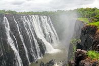 De Victoria waterval op de grens van Zambia en Zimbabwe van Evert Jan Luchies thumbnail