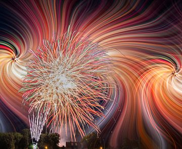 Feuerwerk - abstrakt verfremdet von ManfredFotos