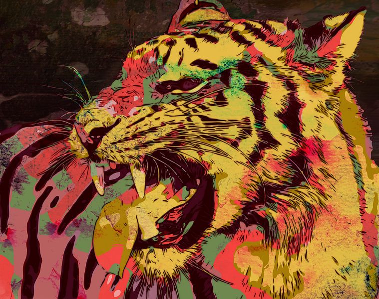 Tigre dans le style de l'art contemporain par The Art Kroep