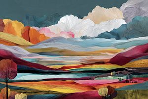 Fluss der Farbe und Baum