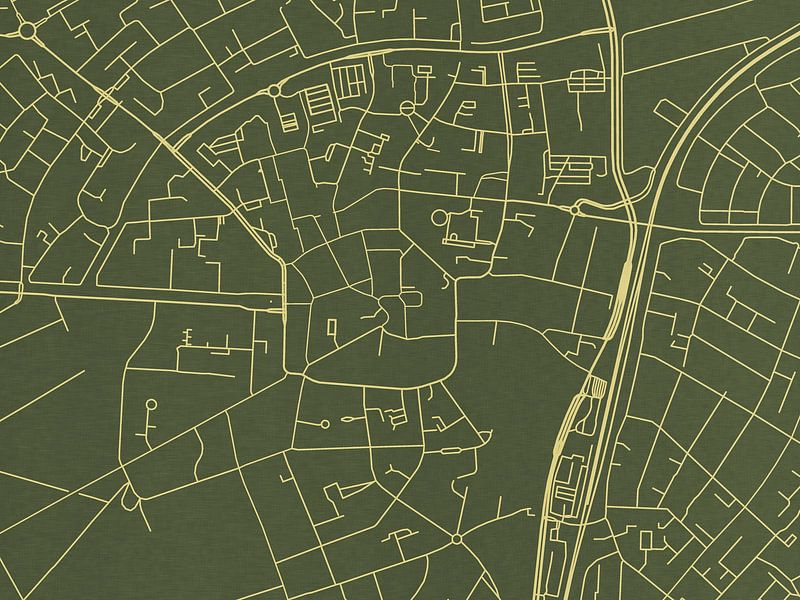 Karte von Assen Centrum in Grünes Gold von De Kaartenwinkel