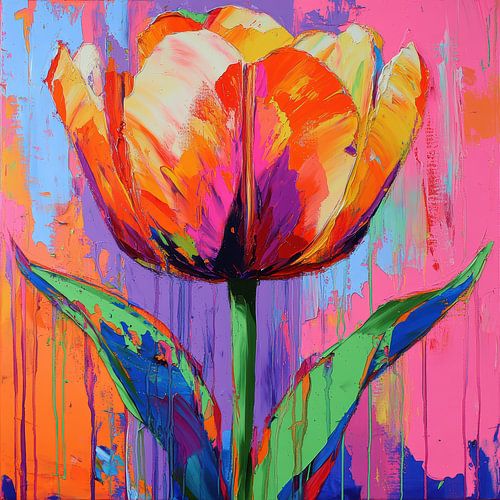 Abstracte bloem kleurrijke tulp