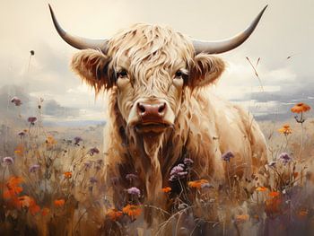 Kunst mit einem schottischen Highlander