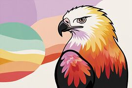 Buntes abstraktes Gemälde eines Adlers von Art & Soul Creations