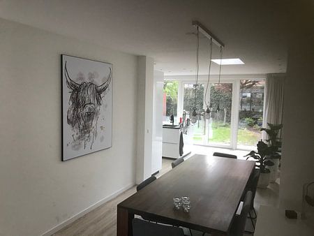 Zähes abstraktes Aquarell eines schottischen Highlanders