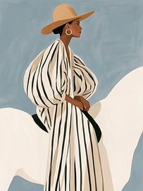Frau auf einem Pferd im Boho-Stil von Art in color