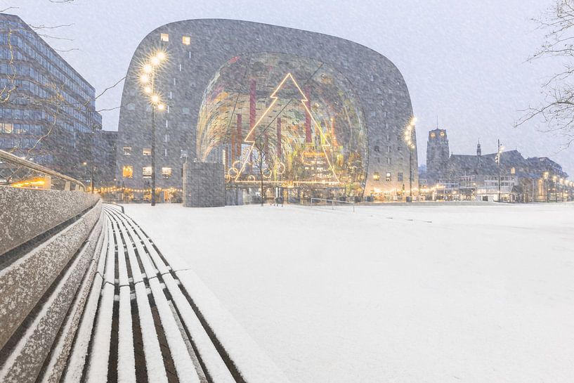 Markthal met sneeuw van Prachtig Rotterdam