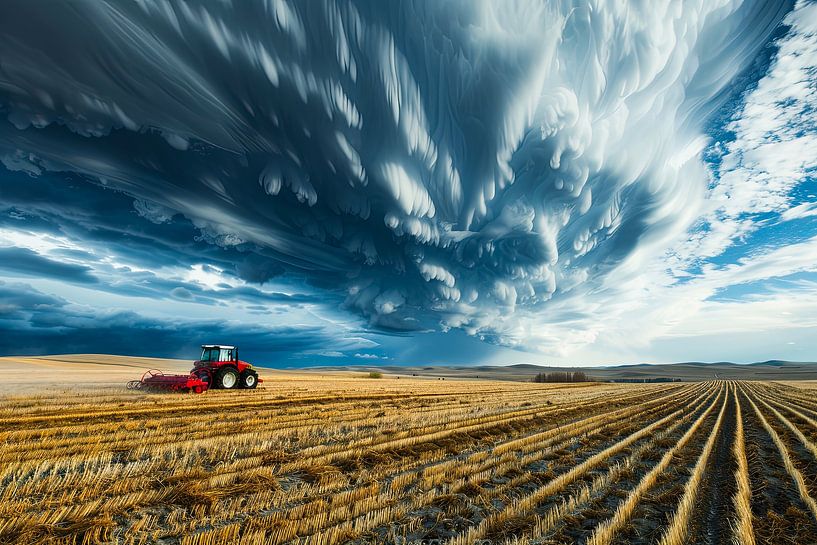 tractor in the field by Egon Zitter