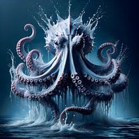 Majestueuze octopus in dynamische watereffecten