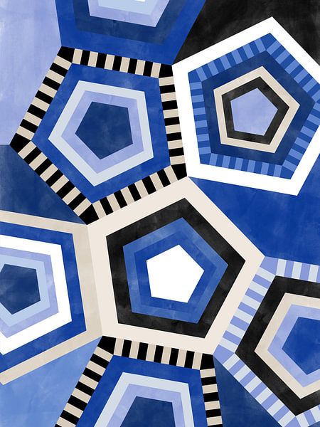 Geometric Pattern With Hexagonal Shape by Elena Ristova