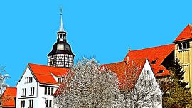 the city tower in Backnang mixed media