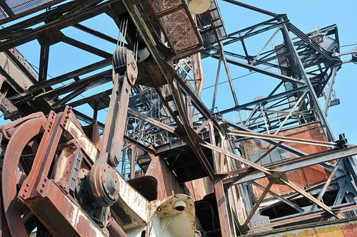 Voormalige kolengraafmachine in de voormalige openluchtmijn Golpa-Nord bij Gräfenhainichen