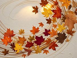 Golden Autumn Flow - Horizontale Herbstkunst von Manuela Dekkers