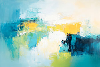 Abstract colour watercolours in blue-green