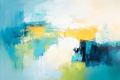 Abstrakte Farbaquarelle in Blau-Grün