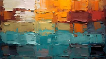 abstrakte Farbstudie grobe Farbflächen Ölfarbe von Jan Bechtum