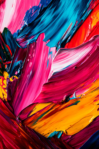 Kleurenexplosie op canvas