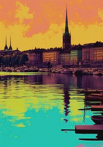 Pop Art Poster Stockholm van Niklas Maximilian