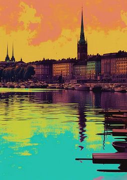 Pop Art Poster Stockholm van Niklas Maximilian