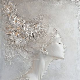 Dame mit geblümten Locken von ARTEO Gemälde