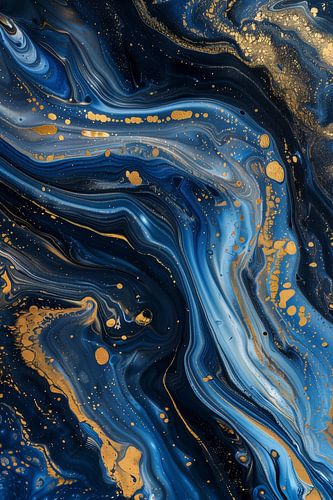 Dynamische patronen in blauw en goud