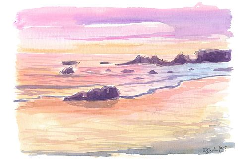 El Matador State Beach Malibu in der kalifornischen Abenddämmerung