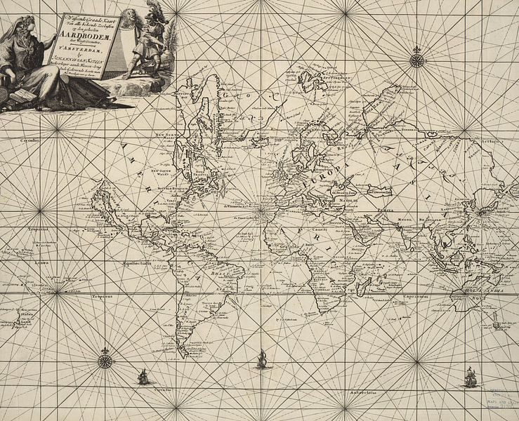 Historische wereldkaart van Andrea Haase