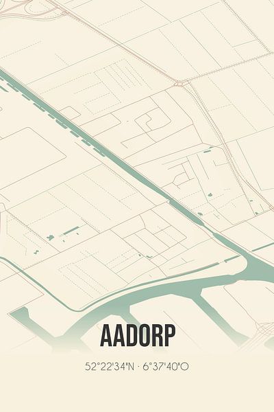 Carte ancienne d'Aadorp (Overijssel) par Affiches de lieux