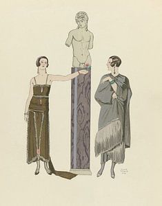 George Barbier – Eros - Robe et manteau, pour le soir, de Worth (1924)