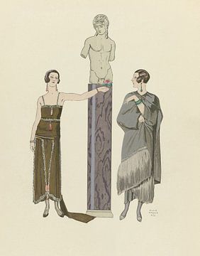 George Barbier - Eros - Robe et manteau, pour le soir, de Worth (1924) by Peter Balan