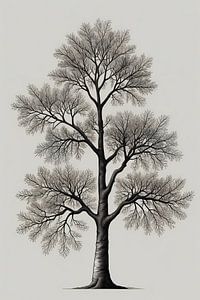 Minimalistische Strichzeichnung eines Baumes