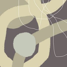 Abstract pastel art in Wild Wonder colors in brown, beige, green by Dina Dankers