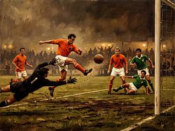 Fußballspiel Niederlande gegen Mexiko – Action Painting