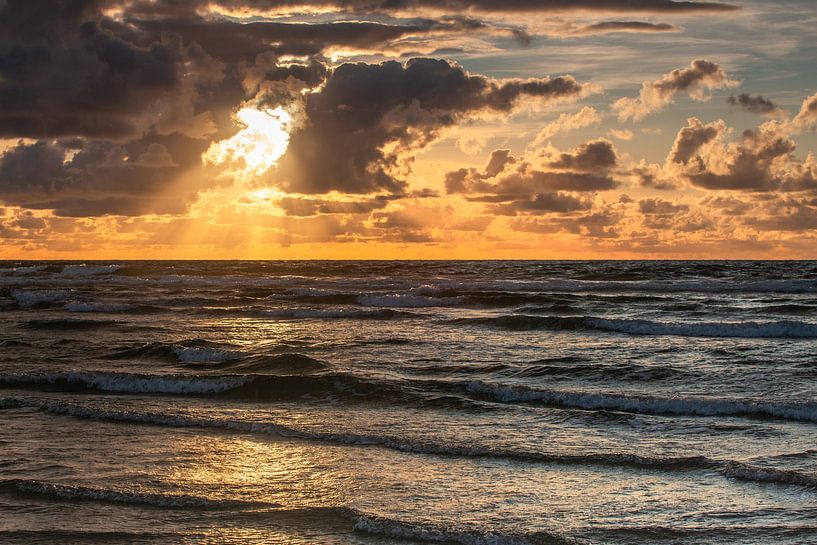 Sunset at sea by Evert Jan Kip